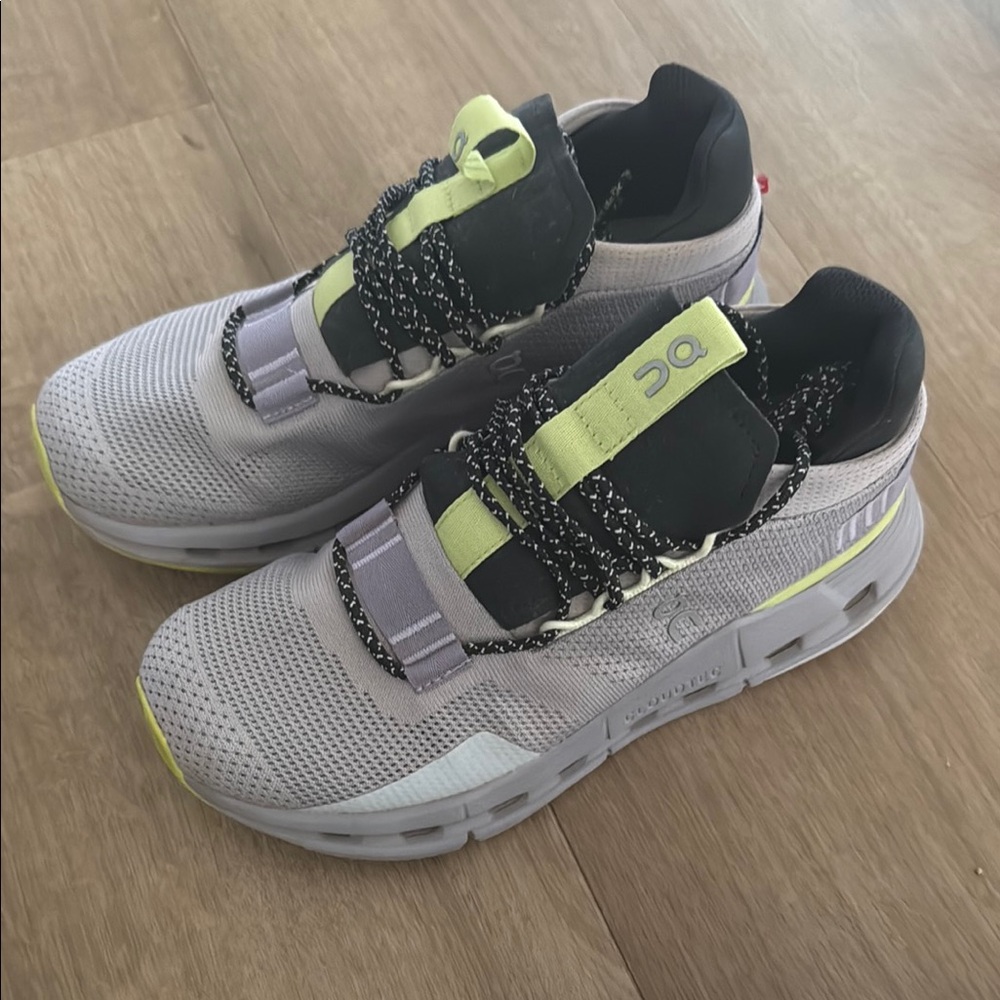 ON cloudtec Running Sneakers - Gray/purple and green - size W7